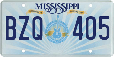 MS license plate BZQ405