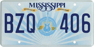 MS license plate BZQ406