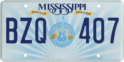 MS license plate BZQ407