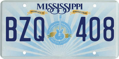 MS license plate BZQ408