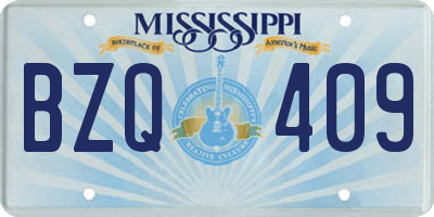 MS license plate BZQ409