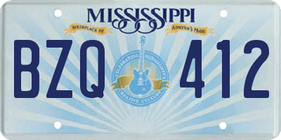 MS license plate BZQ412