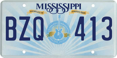 MS license plate BZQ413