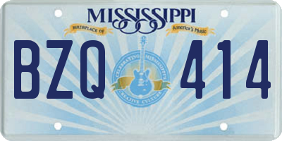MS license plate BZQ414