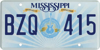 MS license plate BZQ415
