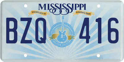 MS license plate BZQ416