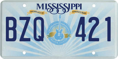 MS license plate BZQ421