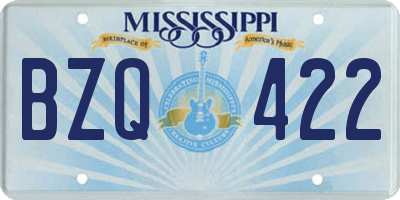 MS license plate BZQ422