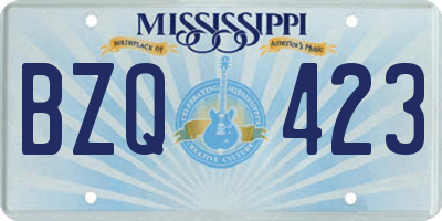 MS license plate BZQ423