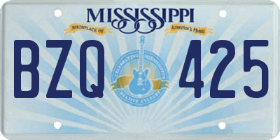MS license plate BZQ425