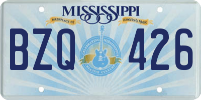MS license plate BZQ426