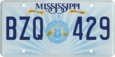 MS license plate BZQ429