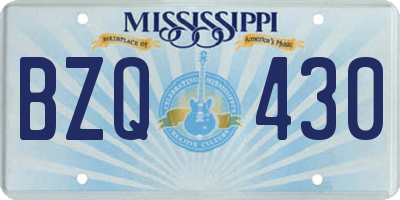 MS license plate BZQ430