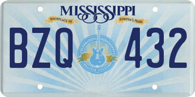 MS license plate BZQ432