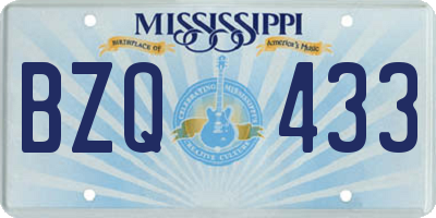 MS license plate BZQ433