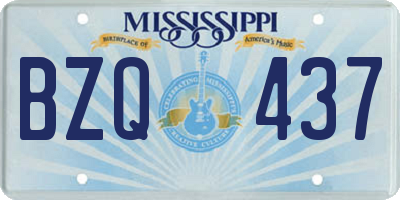 MS license plate BZQ437