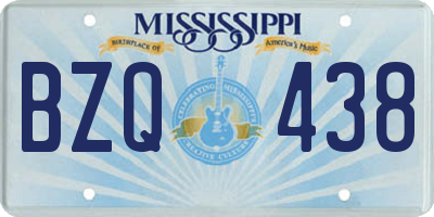 MS license plate BZQ438