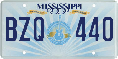 MS license plate BZQ440