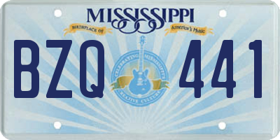 MS license plate BZQ441