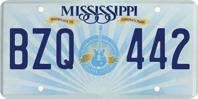 MS license plate BZQ442