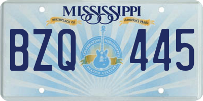 MS license plate BZQ445