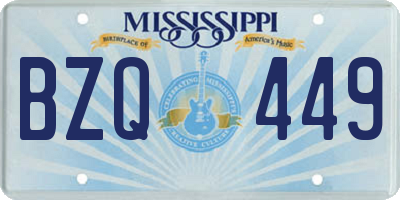 MS license plate BZQ449