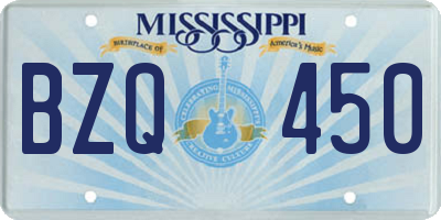 MS license plate BZQ450