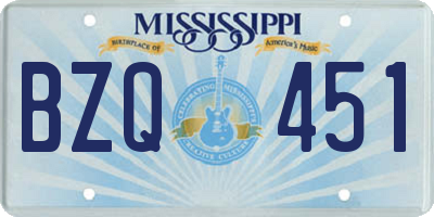 MS license plate BZQ451