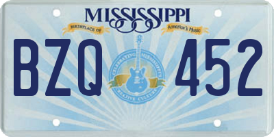 MS license plate BZQ452