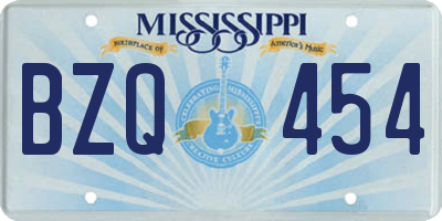 MS license plate BZQ454