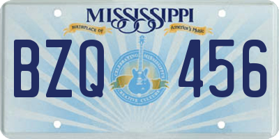 MS license plate BZQ456