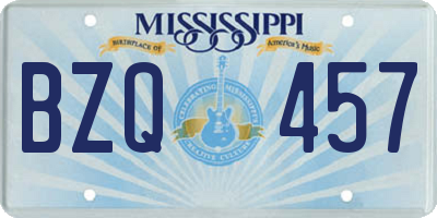 MS license plate BZQ457