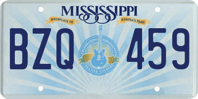 MS license plate BZQ459