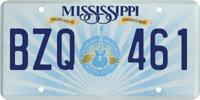 MS license plate BZQ461