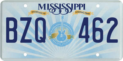 MS license plate BZQ462