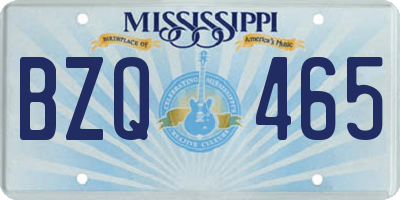 MS license plate BZQ465