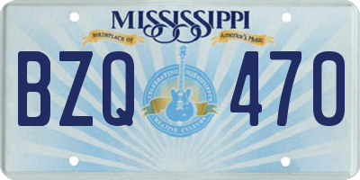 MS license plate BZQ470