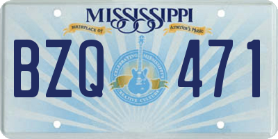 MS license plate BZQ471