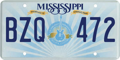 MS license plate BZQ472