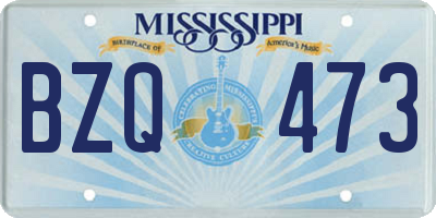 MS license plate BZQ473