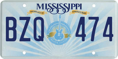 MS license plate BZQ474