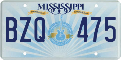 MS license plate BZQ475