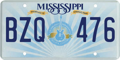 MS license plate BZQ476