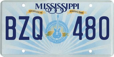 MS license plate BZQ480