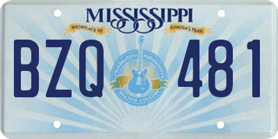 MS license plate BZQ481