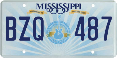 MS license plate BZQ487