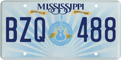 MS license plate BZQ488