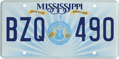 MS license plate BZQ490
