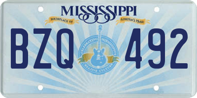 MS license plate BZQ492