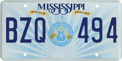 MS license plate BZQ494